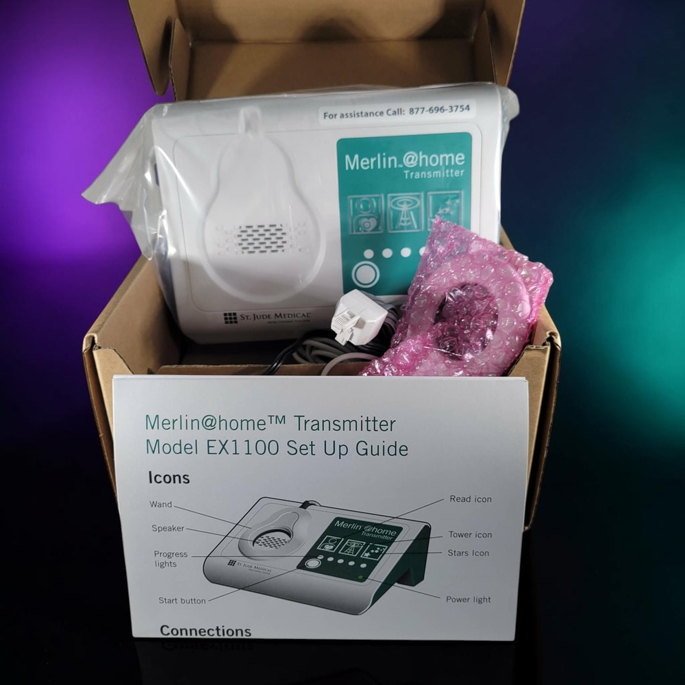 NEW St. Jude Medical Merline @Home Transmitter EX1100 & Adapter EX1100 Monitor